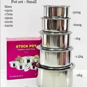 Stainless Steel Stock Pot 5 Pcs Set Food Saver, St